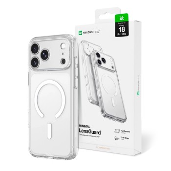 Оригинальный чехол AmazingThing Minimal Mag Lens and Lanyard Mount Compatible с MagSafe для iPhone 18 Pro Max — прозрачный
