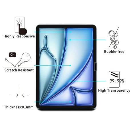 Защитное стекло 0.26mm 9H 2.5D для iPad Air 11 2024