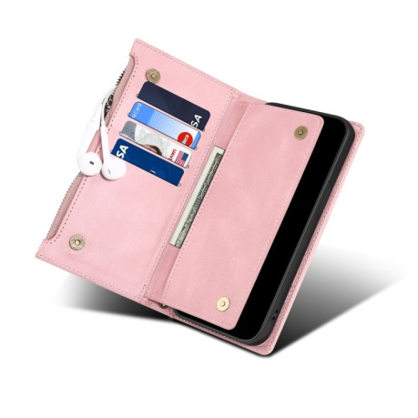 Чехол-кошелек Retro Frosted для iPhone 14 Plus - розовое золото