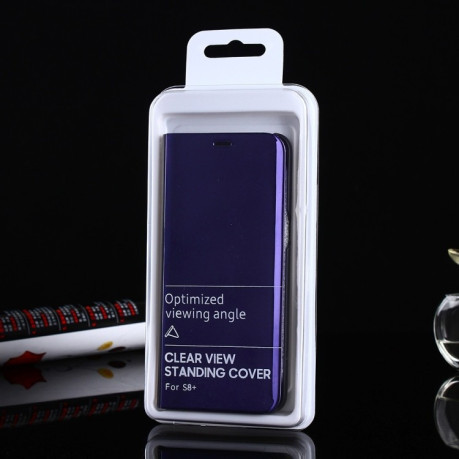 Чохол-книжка Clear View на Samsung Galaxy S8+Plus/G955 Electroplating Mirror-фіолетовий