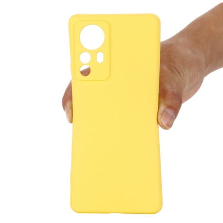 Силіконовий чохол Solid Color Liquid Silicone на Xiaomi 12 Pro - жовтий
