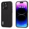 Протиударний чохол ABEEL Genuine Leather Litchi Texture для iPhone 15 Pro Max - чорний
