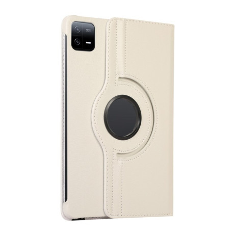 Чехол-книжка 360 Degree Rotation Litchi для Xiaomi Pad 7 Pro / Pad 7 - белый