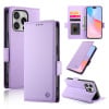 Чехол-книжка Side Buckle Magnetic Frosted Leather для iPhone 16 Pro - фиолетовый