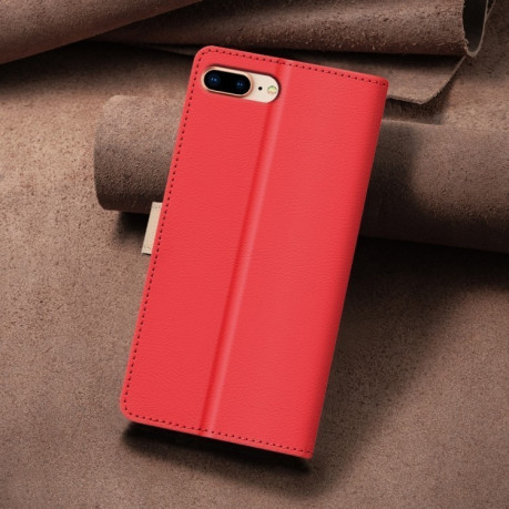 Чохол-книжка Color Matching RFID Anti-theft Leather для iPhone 16e - червоний
