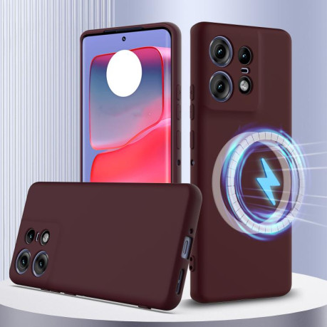 Силиконовый чехол Shockproof Silicone Magsafe для Motorola Edge 50 Pro - коричневый