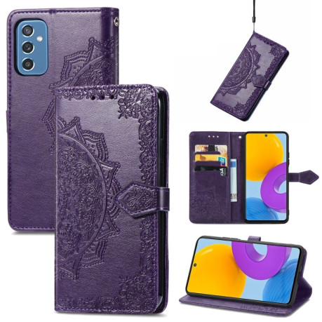 Чохол-книжка Mandala Embossing Pattern Samsung Galaxy M52 5G - фіолетовий