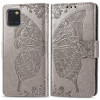 Чехол-книжка Butterfly Love Flowers Embossing на Samsung Galaxy Note10 Lite / A81 / M60s -серый