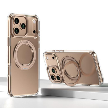 Чохол Kalebol з підставкою Rotating Magnetic та MagSafe на iPhone 17 Pro Max - прозоро-золотий