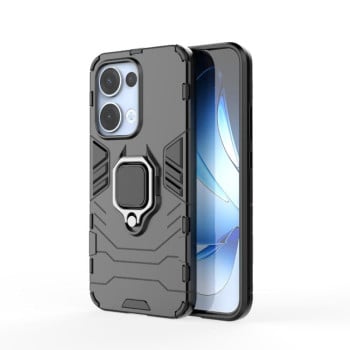 Противоударный чехол Magnetic Ring с подставкой на OPPO Reno13 5G Global - черный