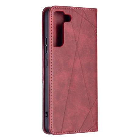 Чехол-книжка Rhombus Texture для Samsung Galaxy S22 Plus 5G - красный