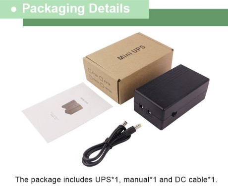 Бесперебойник для роутера WGP WiFi Router с выходом 12V 2A Mini UPS Backup Power(12000 mAh)-черный