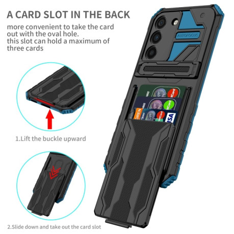 Противоударный чехол Armor Card для Samsung Galaxy S22 5G - синий