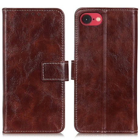 Чехол-книжка Magnetic Retro Crazy Horse Texture на iPhone 16e - коричневый