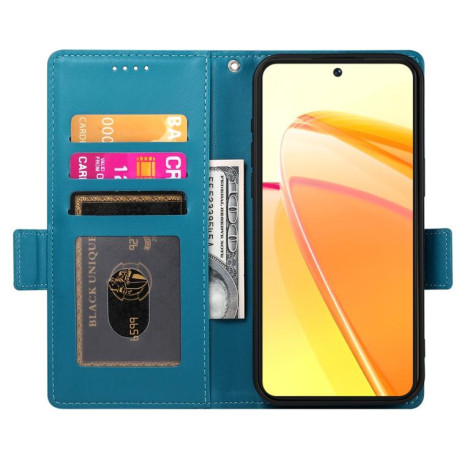 Чехол-книжка Side Buckle Magnetic Frosted Leather для OPPO Reno13 F/Reno13 FS - синий