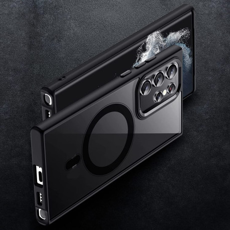 Противоударный чехол Acrylic PC MagSafe Magnetic(без защиты камеры) для Samsung Galaxy S23 Ultra 5G - черный