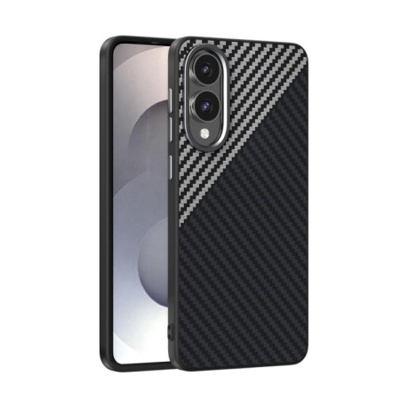 Чохол ABEEL C Carbon Fiber Series 6D Micro Relief MagSafe на Samsung Galaxy S25 Edge 5G - чорно-сірий