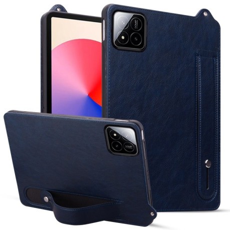 Противоударный чехол Wristband Leather Back для Xiaomi Pad 7 / 7 Pro - синий