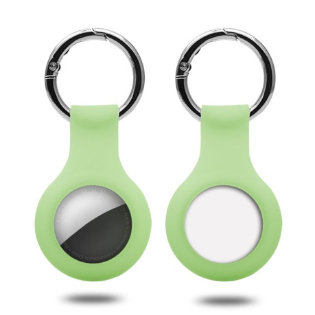 Флуорисцентный силиконовый брелок с карабином Keychain Ring для AirTag - светло-зеленый