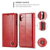 Кожаный чехол-книжка CaseMe 003 Series  Wallet Style с встроенным магнитом на iPhone XR  - красный