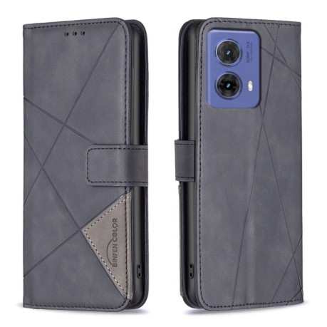 Чохол-книжка Rhombus Texture для Motorola Moto G85 - чорний
