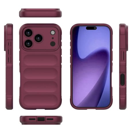 Силіконовий чохол Magic Flannel на iPhone 17 Pro – винно-червоний