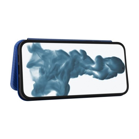 Чехол-книжка Carbon Fiber Texture на iPhone 14 - синий