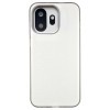 Матовый чехол Matte Grid Texture Vegan Leather из экокожи с фактурой «сетка» на OnePlus 15T — белый