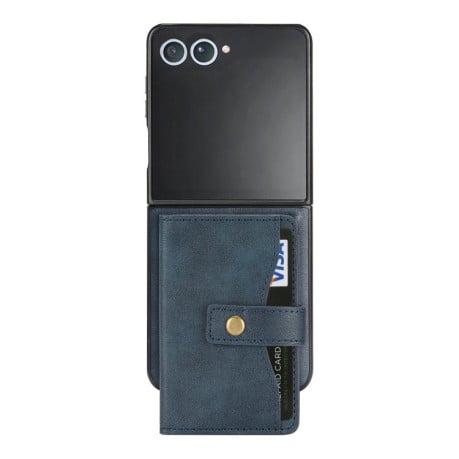 Чохол Kalebol Magnetic Button з кишенькою на карт та MagSafe на Samsung Galaxy Filp 7 - синій