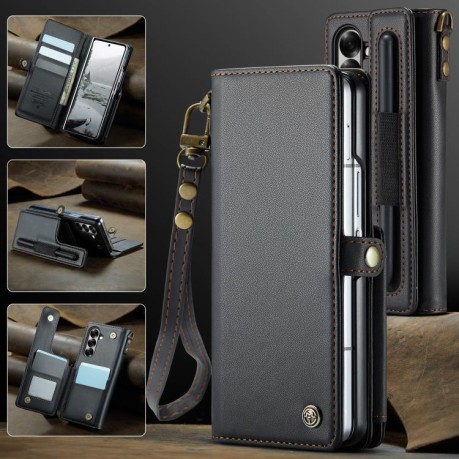 Чехол-книжка CaseMe C22 Card Slots Holder RFID Anti-theft для Samsung Galaxy Fold 7 - черный