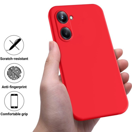 Силиконовый чехол Solid Color Liquid Silicone на Realme 10 Pro 5G - красный