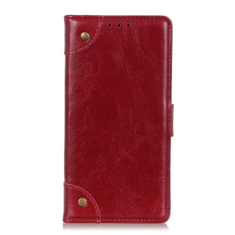 Чехол-книжка Copper Buckle Nappa Texture на Samsung Galaxy A21- винно-красный