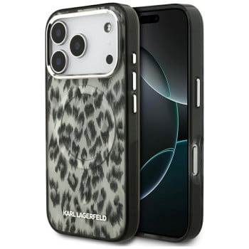 Оригинальный чехол Karl Lagerfeld IML Leopard Pattern MagSafe на iPhone 17 Pro - Brown