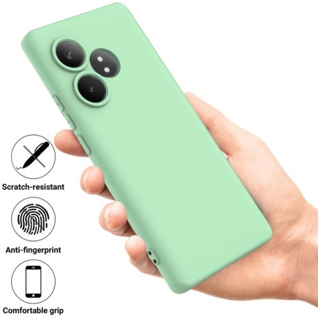 Силиконовый чехол Solid Color Liquid Silicone на Realme GT 6T / GT Neo6 / GT 6 - зеленый