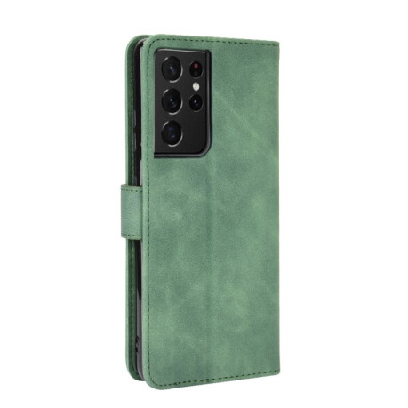 Чехол-книжка Solid Color Skin Feel на Samsung Galaxy S21 Ultra - зеленый