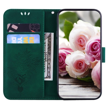 Чохол-книжка Butterfly Rose Embossed Samsung Galaxy M53 5G - зелений
