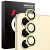 Захисне скло NORTHJO Glitter Camera Lens Protector Tempered Glass Metal Ring на Samsung Galaxy S25+ 5G - золоте