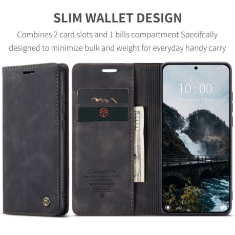 Чехол-книжка CaseMe-013 многофункциональный с кармашком на карт на Xiaomi 15T Pro - черный