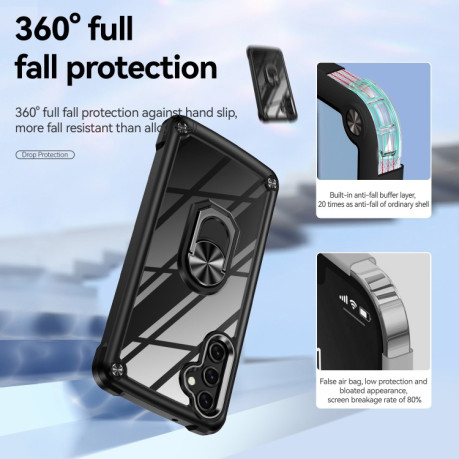 Противоударный чехол Acrylic Ring Holder на Samsung Galaxy A14 5G - черный