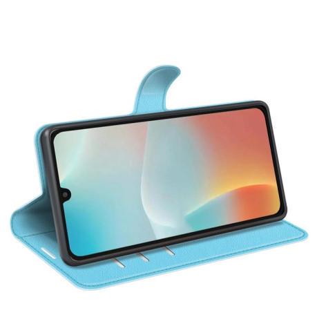 Чехол-книжка Litchi Texture Horizontal Flip Leather на Samsung Galaxy M16 / F16 - синий