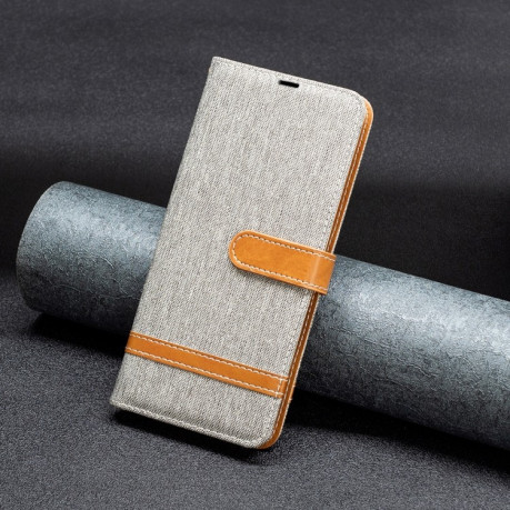 Чехол-книжка Color Matching Denim Texture на Samsung Galaxy S25 5G - серый