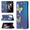 Чохол-книжка Colored Drawing Pattern Invisible Samsung Galaxy S22 Ultra 5G - Gold Butterfly