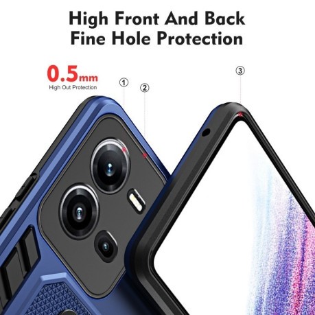 Противоударный чехол Variety Brave Armor Finger Loop Holder для Vivo V25 5G / V25e - синий