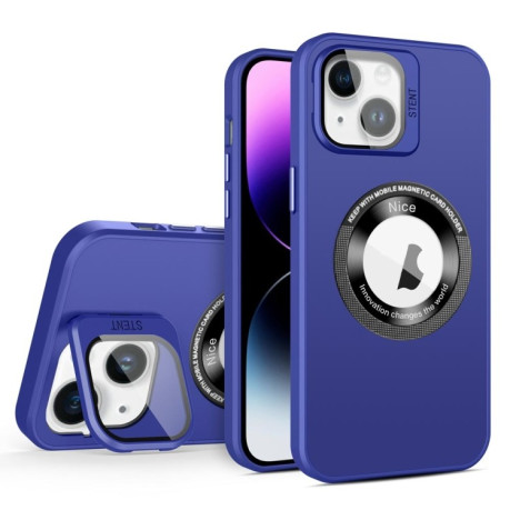 Противоударный чехол Skin Feel Magnifier MagSafe Lens для iPhone 15 - фиолетовый