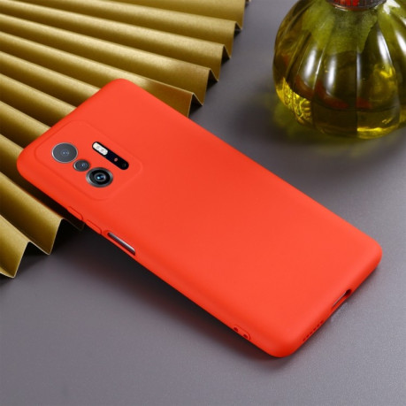 Силіконовий чохол Solid Color Liquid Silicone на Xiaomi 11T/11T Pro 5G - червоний
