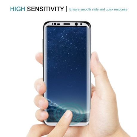 Защитное 3D Стекло на весь экран Silk-screen 0.3mm 9H для Samsung Galaxy S8 / G9500-серебристое