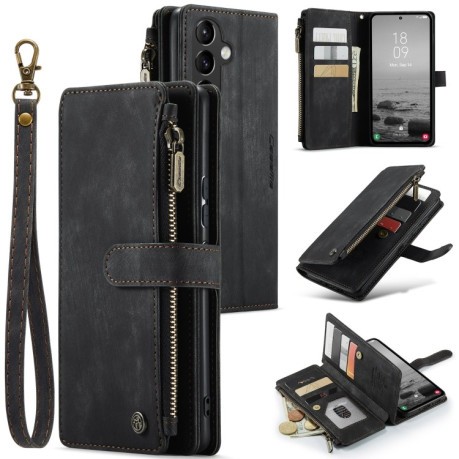 Шкіряний чохол-гаманець CaseMe-C30 для Samsung Galaxy A54 - чорний