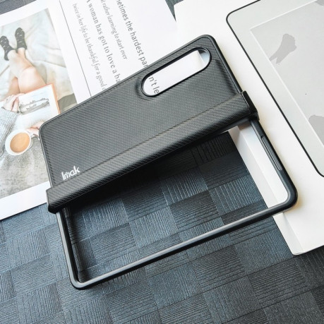 Противоударный чехол IMAK Ruiyi Series Carbon Brazing для Samsung Galaxy Fold4 5G - черный