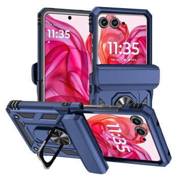 Противоударный чехол Sliding Camshield для Motorola razr 50 - синий