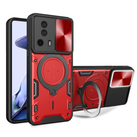 Противоударный чехол CD Texture Sliding Camshield Magnetic Holder на Xiaomi 13 Lite / Civi 2 5G - красный